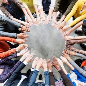 Diverse People Friendship Togetherness Connection Aerial View Concept